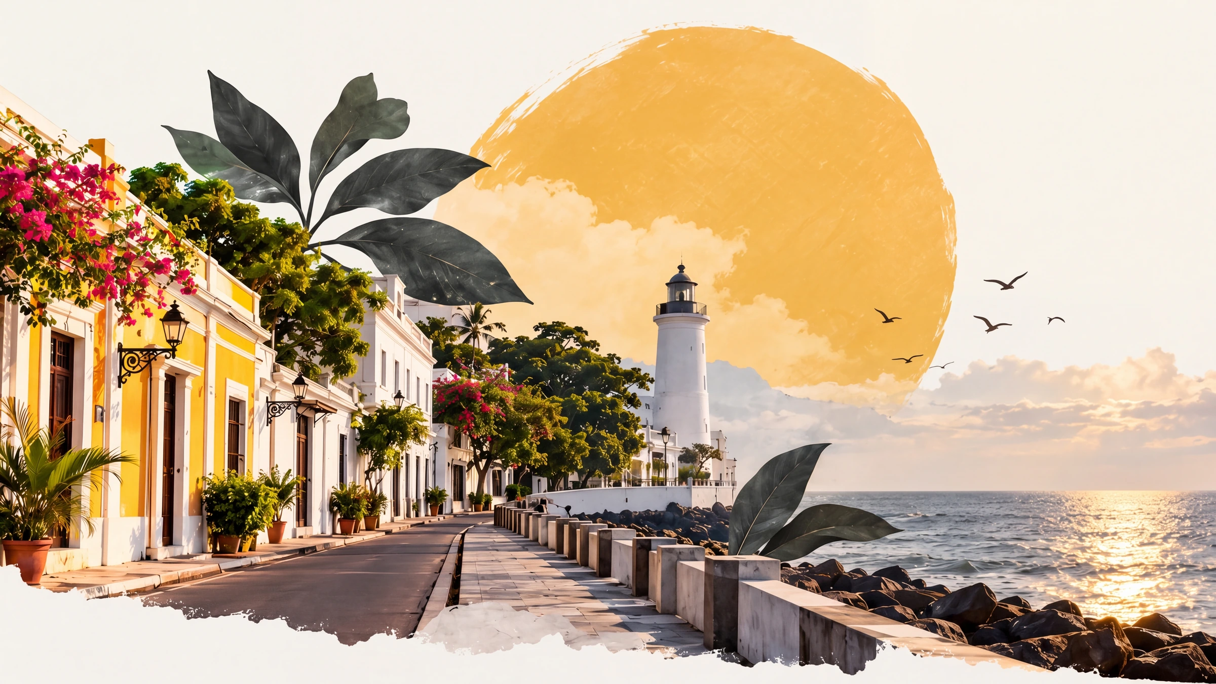 Pondicherry coast and heritage streets