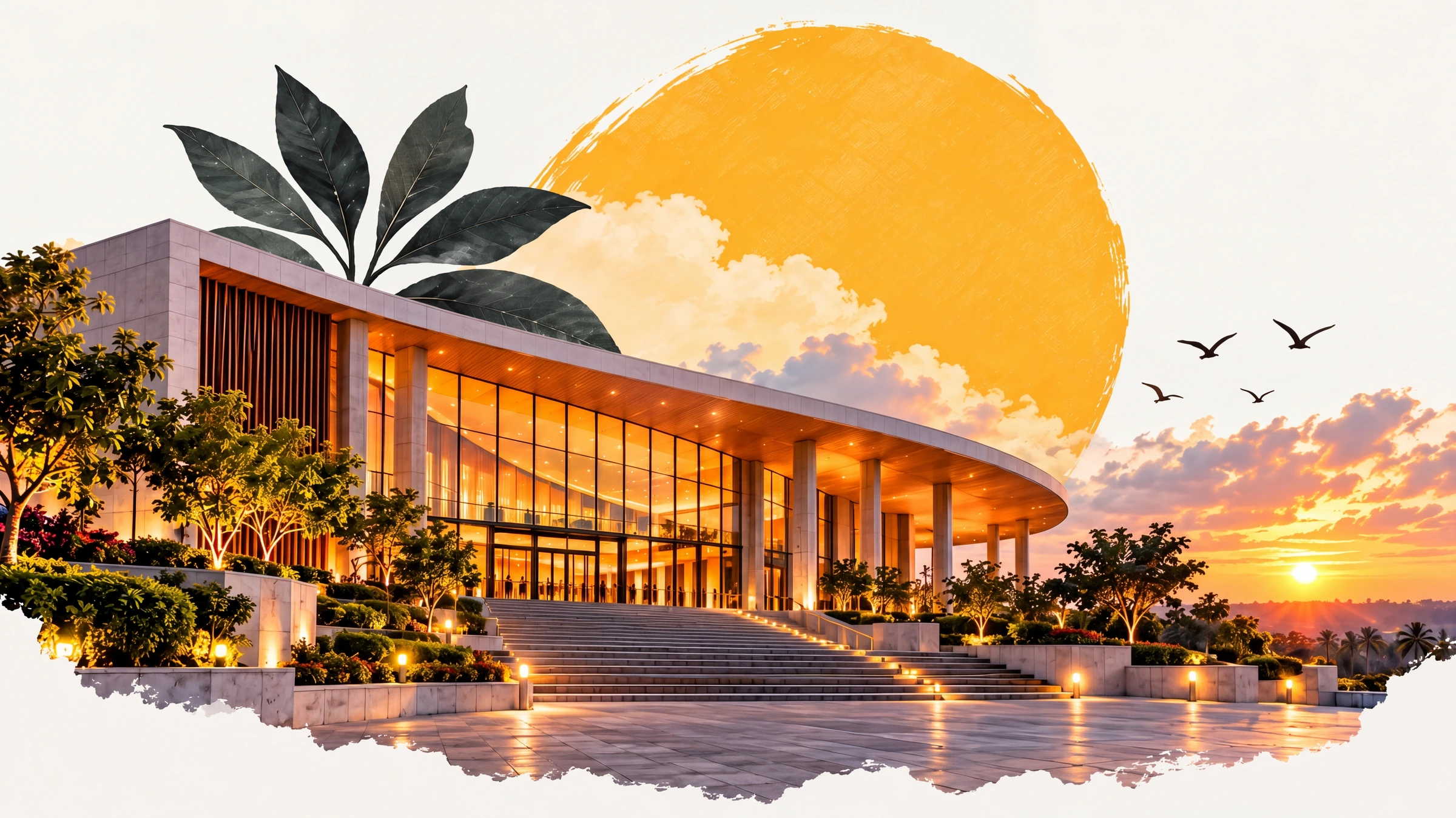 Contemporary event venue representing Expo Ground, Uppalam